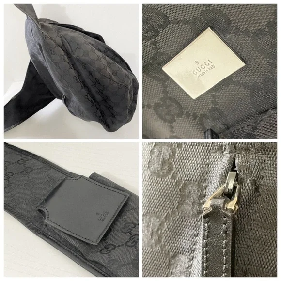Gucci black monogram canvas and leather Y2K sling backpack bag - Picture 8 of 11